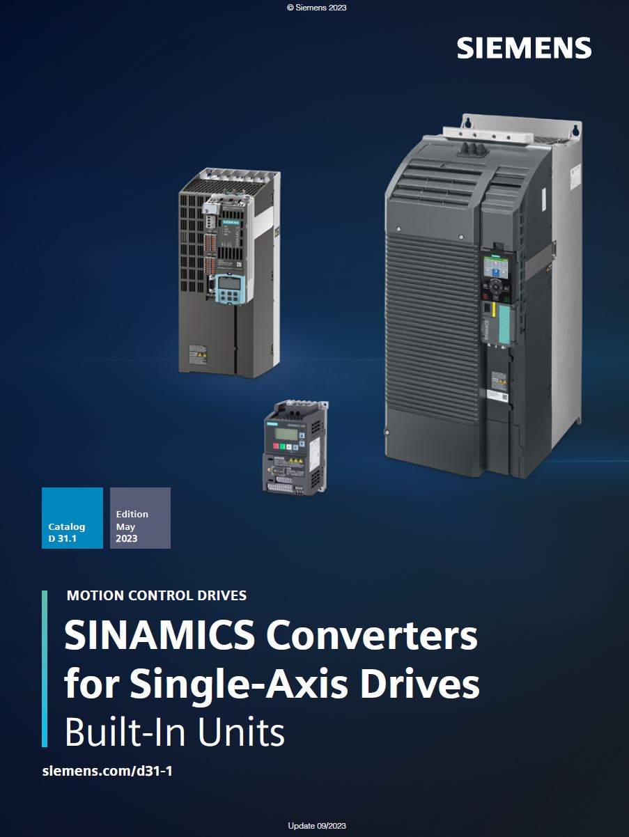Siemens SINAMICS Converters for Single-Axis Drives Catalogue May 2023 image